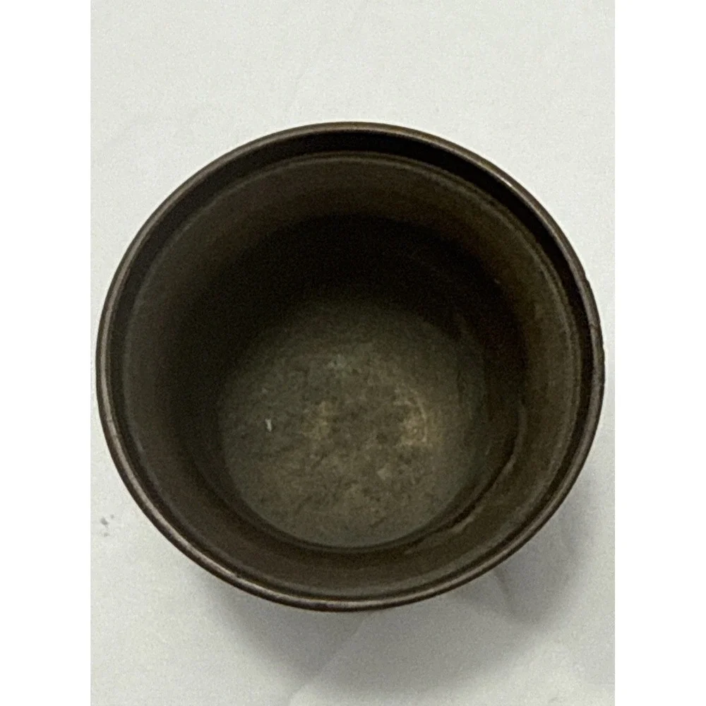Vtg Etched Small Brass Cup/Apothecary Mortar/Ceremonial Chalice-India-2 1/8